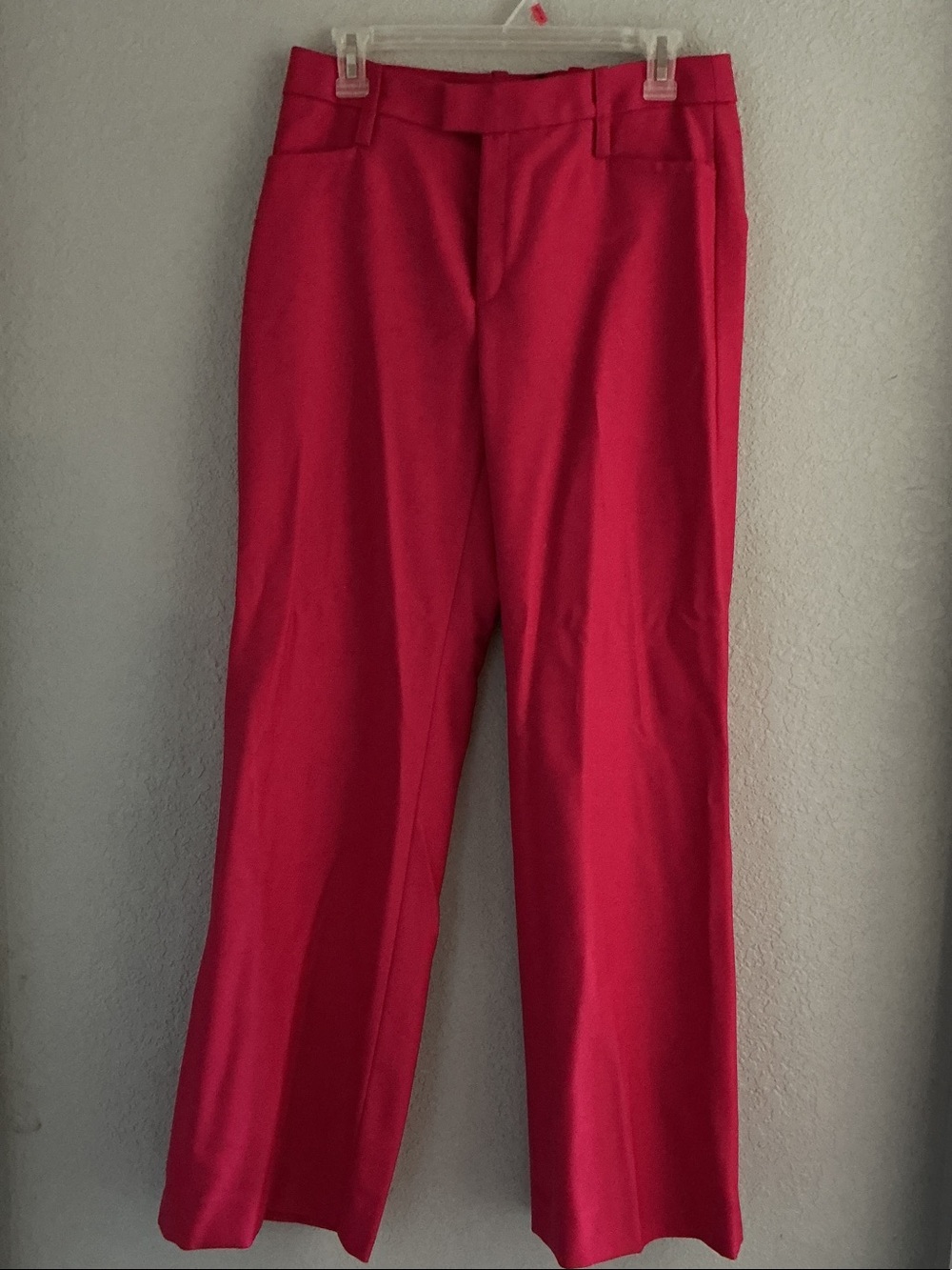 Banana Republic High-Rise Straight-Leg Dress Pants in Bright Pink